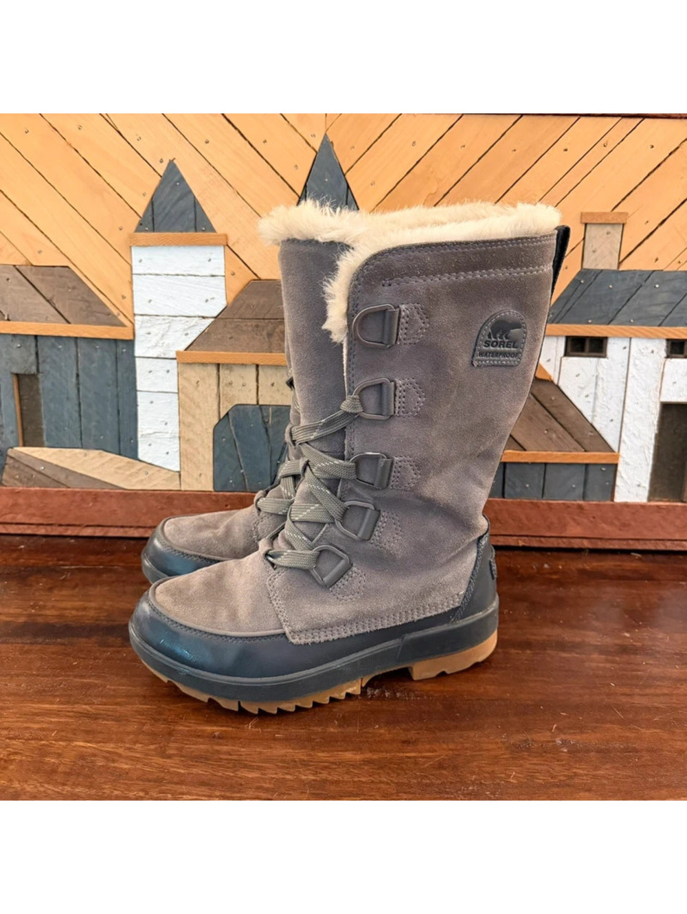 Sorel Tivoli IV Tall Waterproof Winter Snow Boots Quarry Grey Women's Size 8